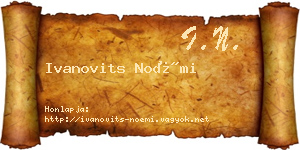 Ivanovits Noémi névjegykártya
